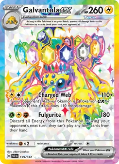 Galvantula ex card from Stellar Crown, number 159/142