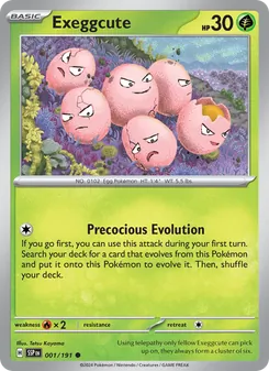 Exeggcute card from Surging Sparks, number 001/191