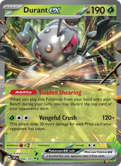 Durant ex card from Surging Sparks, number 004/191