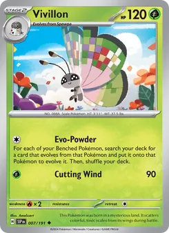 Vivillon card from Surging Sparks, number 007/191