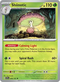 Shiinotic card from Surging Sparks, number 009/191
