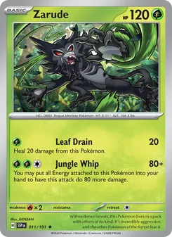 Zarude card from Surging Sparks, number 011/191