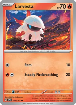 Larvesta card from Surging Sparks, number 024/191