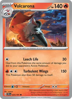 Volcarona card from Surging Sparks, number 025/191