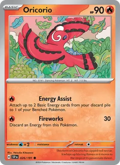 Oricorio card from Surging Sparks, number 026/191