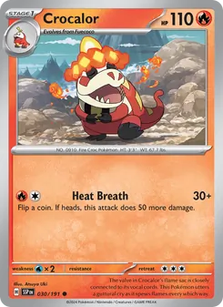 Crocalor card from Surging Sparks, number 030/191