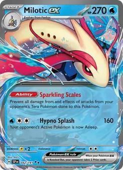 Milotic ex card from Surging Sparks, number 042/191