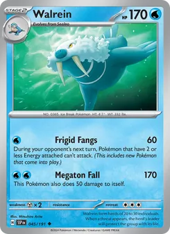 Walrein card from Surging Sparks, number 045/191
