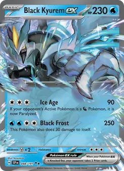 Black Kyurem ex card from Surging Sparks, number 048/191