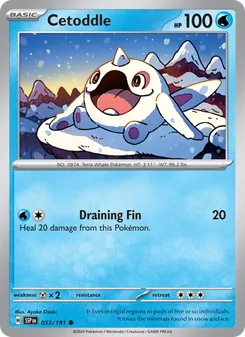 Cetoddle card from Surging Sparks, number 053/191