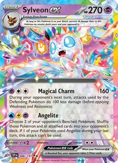 Sylveon ex card from Surging Sparks, number 086/191