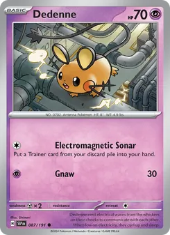 Dedenne card from Surging Sparks, number 087/191