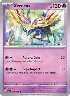 Xerneas card from Surging Sparks, number 088/191