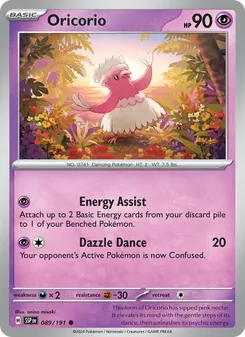 Oricorio card from Surging Sparks, number 089/191