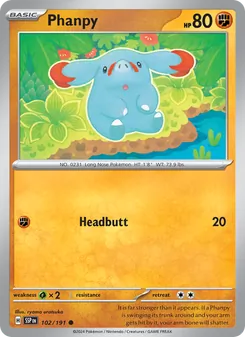 Phanpy card from Surging Sparks, number 102/191
