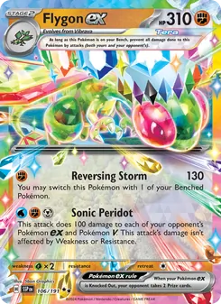 Flygon ex card from Surging Sparks, number 106/191