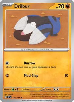 Drilbur card from Surging Sparks, number 108/191