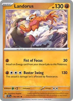 Landorus card from Surging Sparks, number 110/191