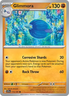 Glimmora card from Surging Sparks, number 115/191
