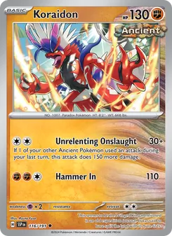 Koraidon card from Surging Sparks, number 116/191