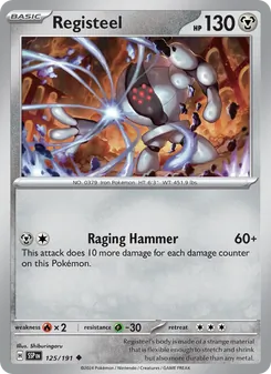 Registeel card from Surging Sparks, number 125/191