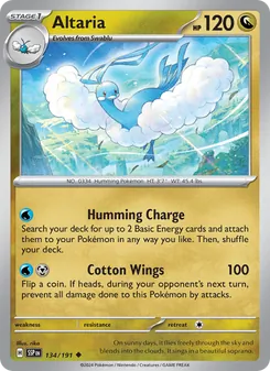 Altaria card from Surging Sparks, number 134/191