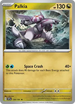 Palkia card from Surging Sparks, number 136/191