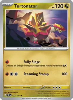 Turtonator card from Surging Sparks, number 137/191