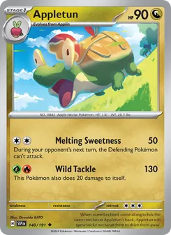 Appletun card from Surging Sparks, number 140/191