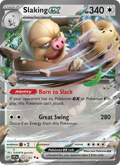 Slaking ex card from Surging Sparks, number 147/191