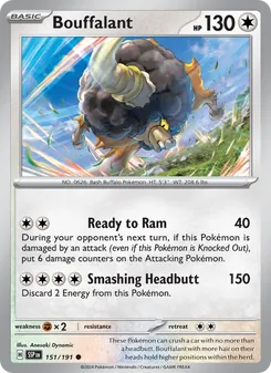 Bouffalant card from Surging Sparks, number 151/191