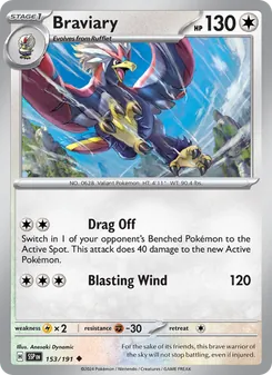 Braviary card from Surging Sparks, number 153/191