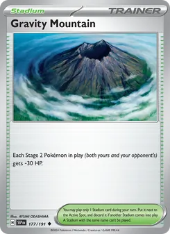 Gravity Mountain card from Surging Sparks, number 177/191