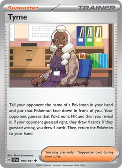Tyme card from Surging Sparks, number 190/191