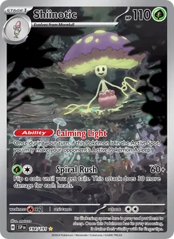 Shiinotic card from Surging Sparks, number 194/191