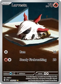 Larvesta card from Surging Sparks, number 196/191