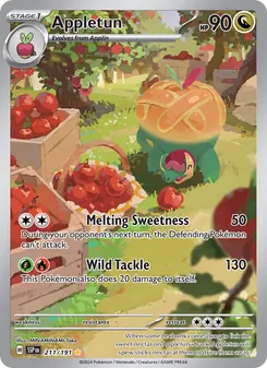 Appletun card from Surging Sparks, number 211/191