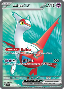 Latias ex card from Surging Sparks, number 220/191