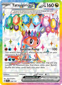 Tatsugiri ex card from Surging Sparks, number 226/191