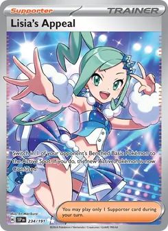 Lisia's Appeal card from Surging Sparks, number 234/191