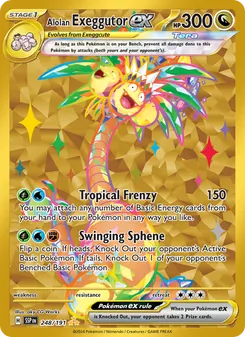 Alolan Exeggutor ex card from Surging Sparks, number 248/191