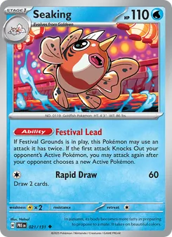 Seaking card from Prismatic Evolutions, number 021/131
