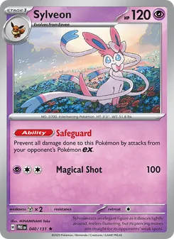 Sylveon card from Prismatic Evolutions, number 040/131