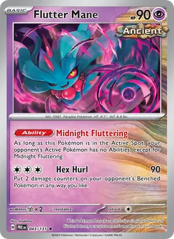 Flutter Mane card from Prismatic Evolutions, number 043/131