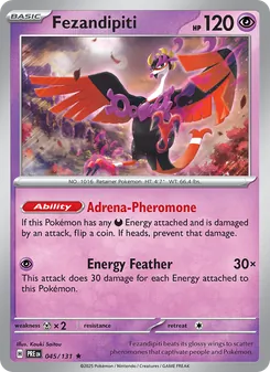 Fezandipiti card from Prismatic Evolutions, number 045/131
