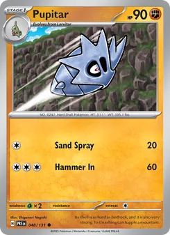 Pupitar card from Prismatic Evolutions, number 048/131