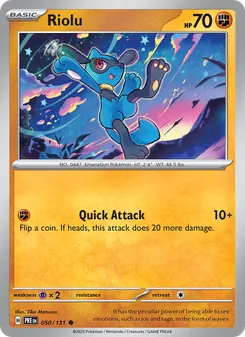 Riolu card from Prismatic Evolutions, number 050/131