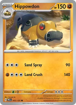 Hippowdon card from Prismatic Evolutions, number 053/131