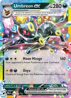 Umbreon ex card from Prismatic Evolutions, number 060/131