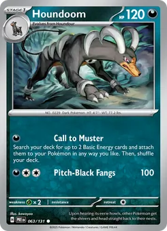 Houndoom card from Prismatic Evolutions, number 063/131